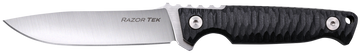Cold Steel Razor Tek 4" Fixed Clip Point Plain Satin 4116 Krupp SS Black Textured Handle