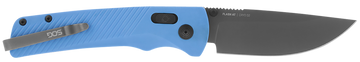 S.O.G Flash AT 3.45" Folding Plain Cryo D2 Steel Civic Cyan TiNi GRN Handle