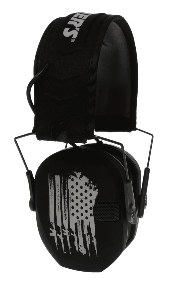 Walkers Game Ear Razor Slim Electronic Freedom Muff 23 dB Over the Head Black w/Distressed U.S Flag Polymer