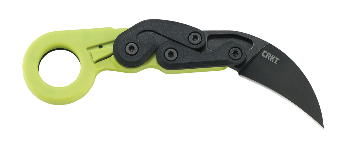 Columbia River Provoke Zap 2.47" Folding Hawkbill Plain 4116 SS Black Stonewash Green Grivory