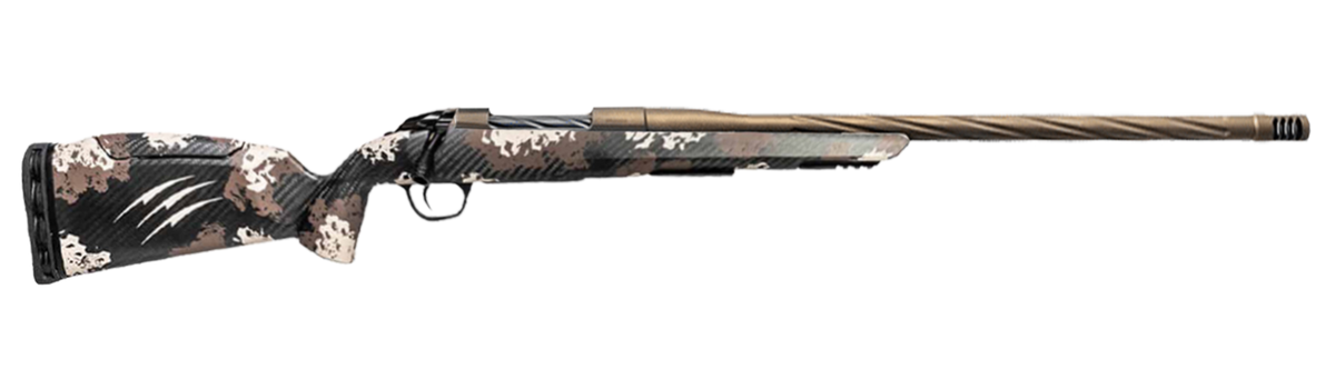 Fierce Firearms Twisted Rage LR 7mm PRC 22" 3+1 Bolt-Action Rifle - Smoked Bronze Cerakote / Desert Shadow Camo