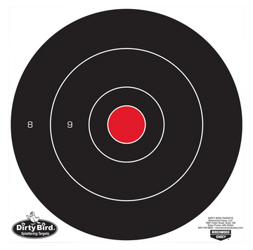 Birchwood Casey Dirty Bird 12" Bullseye Tagboard Hanging Target Black/Red 100 Per Pkg