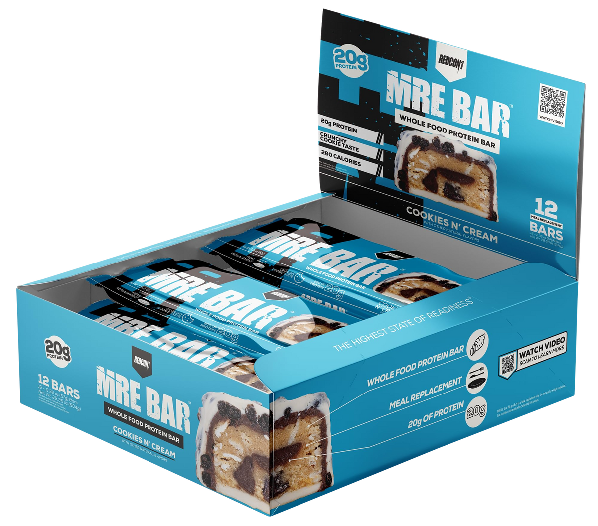 Redcon1 MRE Protein Bar Cookies N Cream 12-Pack