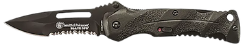 Smith & Wesson Knives Black Ops 3.4" Folding Drop Point Part Serrated 4034 SS