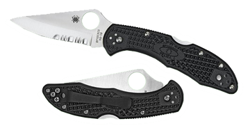 Spyderco Delica 4 Lightweight 2.88" VG-10 Serrated Drop Point FRN Black Folding Knife
