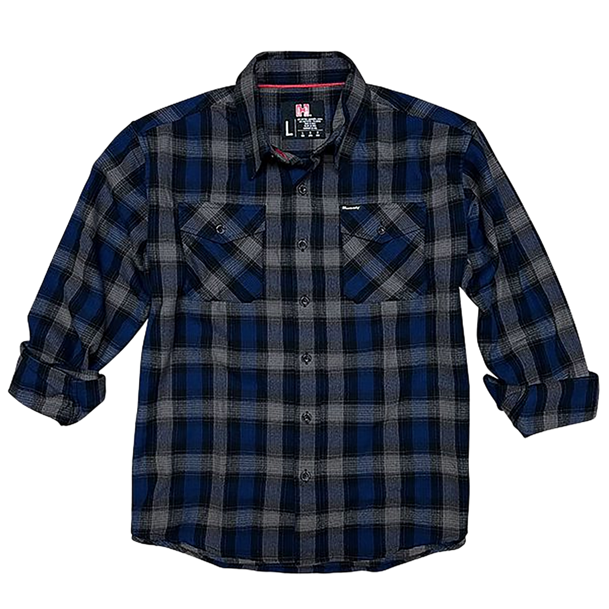Horizon Design Hornady Gear Long Sleeve Flannel Shirt XL Navy/Black/Gray
