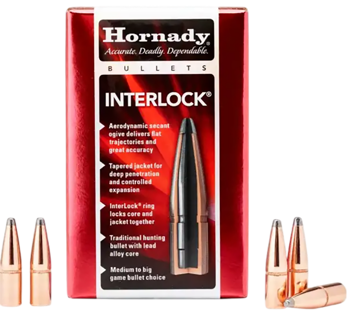 Hornady InterLock 8mm .323 195gr Spire Point Reloading Bullets - 100/Box