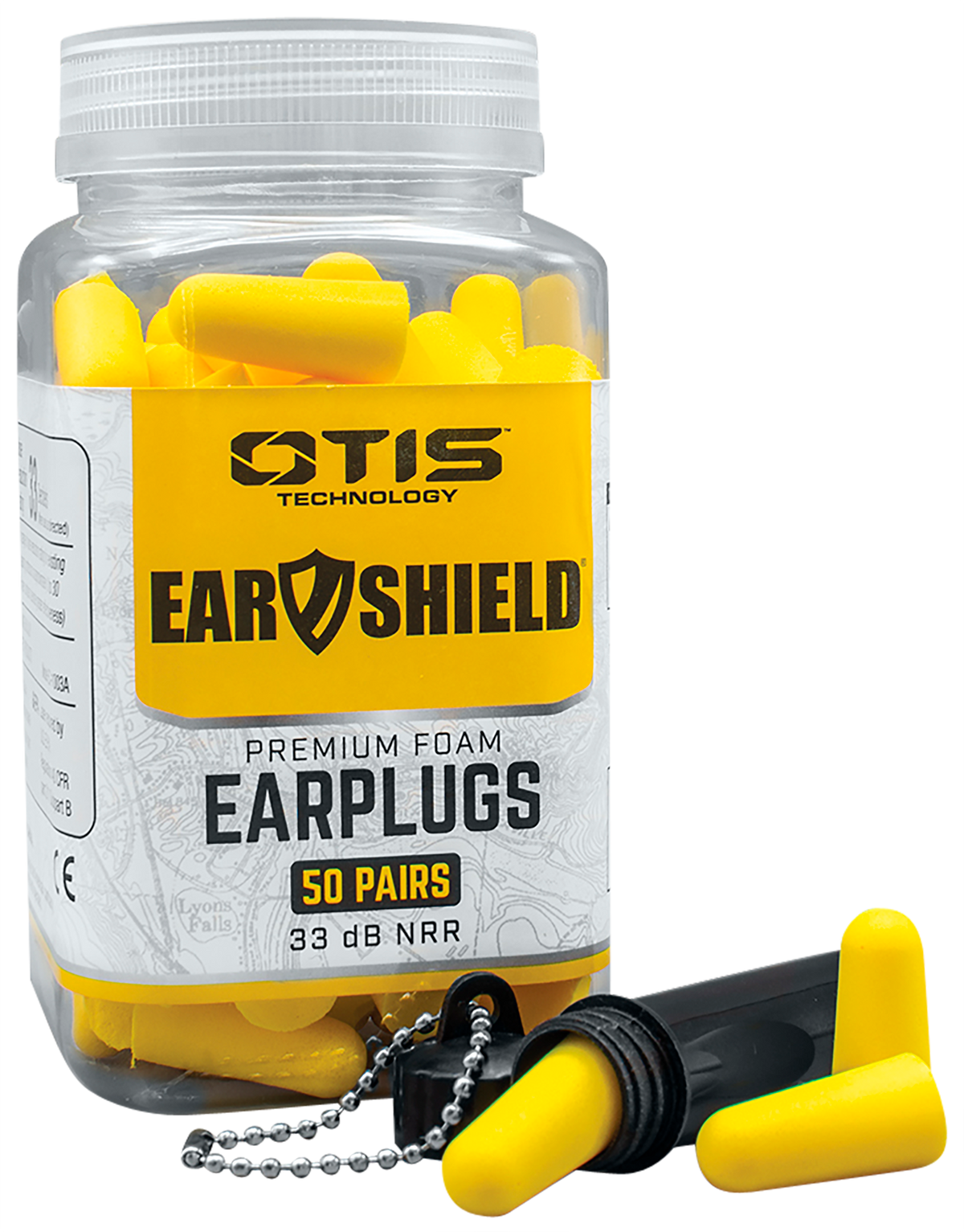 Otis Ear Shield Premium Foam Earplugs 33 dB Yellow - 50 Pair