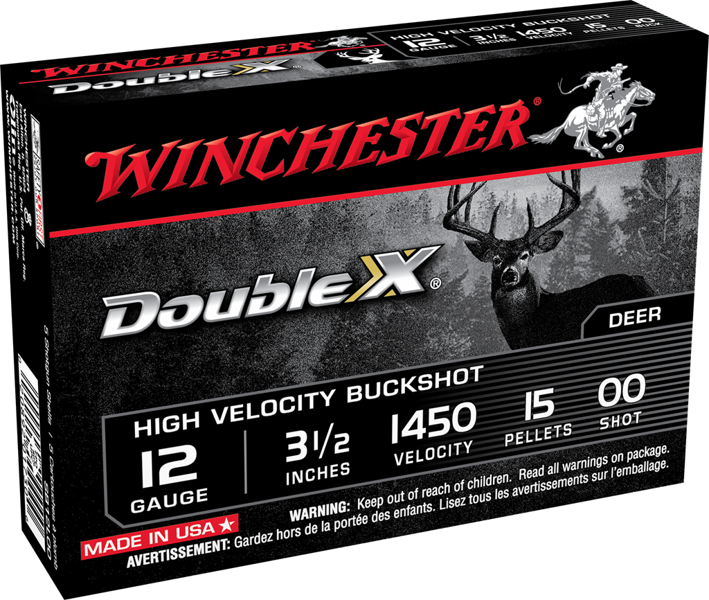 Winchester Ammo Double X High Velocity 12 Gauge 3.5" 15 Pellets 00 Buck Shot 5 Rd - Box or Case