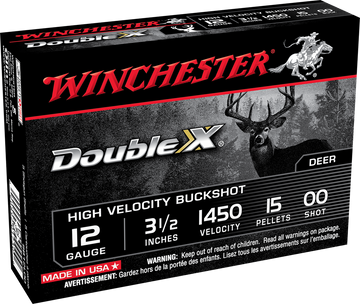 Winchester Ammo Double X High Velocity 12 Gauge 3.5" 15 Pellets 00 Buck Shot 5 Rd - Box or Case