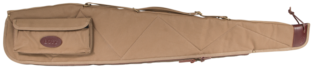 Boyt Harness Alaskan 48" Waxed Khaki Canvas Rifle Case - Brass Hardware & Quilted Flannel