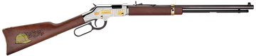 Henry H004AC American Construction 22 S/L/LR 16 LR/21 Short 20" Lever-Action Rifle - Nickel-Plated 24K Gold Inlay Engraved Receiver