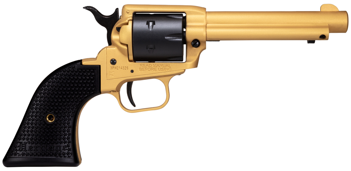 Heritage Mfg Rough Rider RR22S4 22 LR 4.75" 6-Shot SAO Revolver - Gold Cerakote