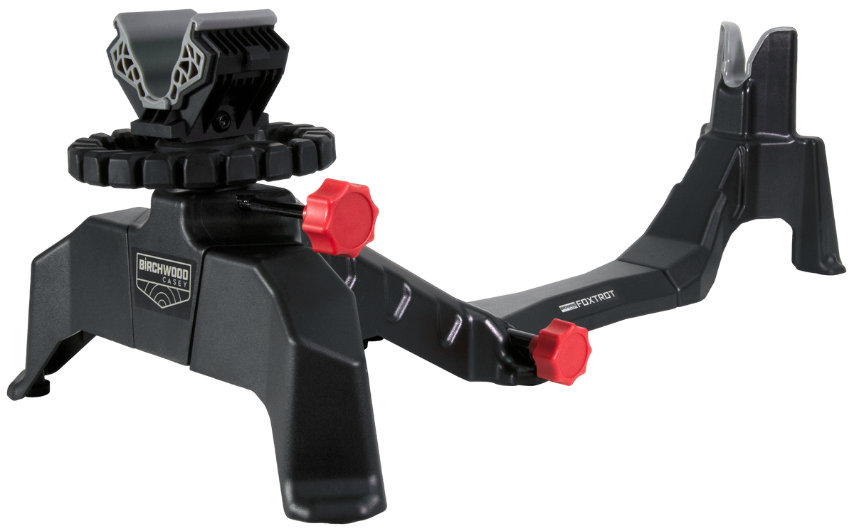 Birchwood Casey Foxtrot Shooting Rest - Black/Red Accents - Adjustable Elevation, For Rifles & Pistols