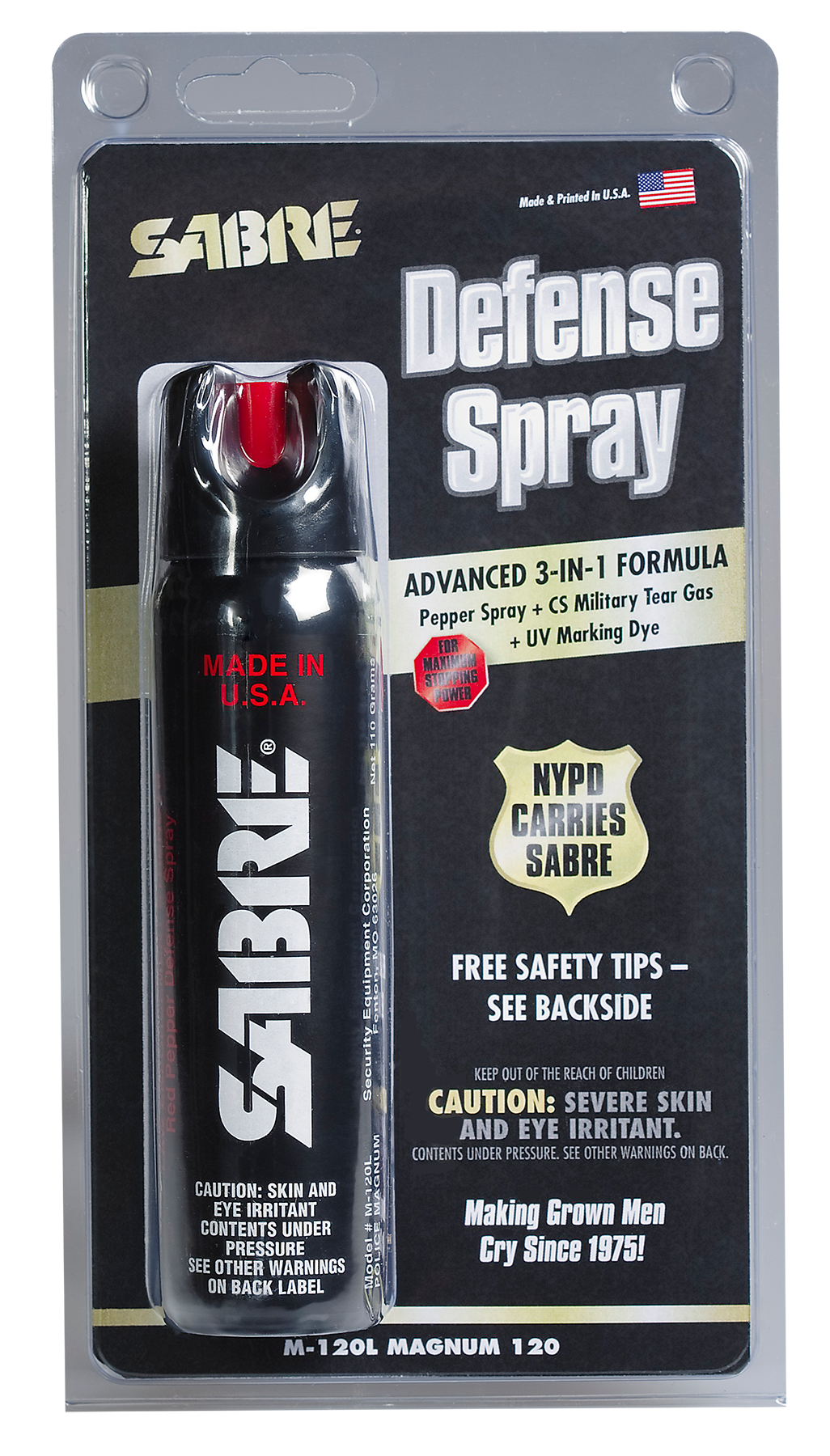 Sabre M120L Police Magnum Pepper Spray 4.36 oz 8-10 ft Range