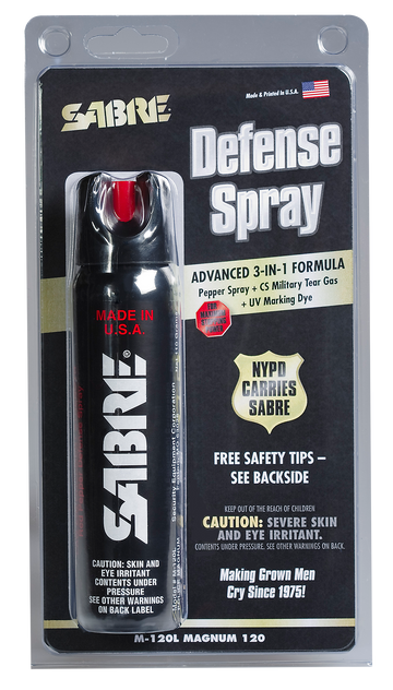 Sabre M120L Police Magnum Pepper Spray 4.36 oz 8-10 ft Range