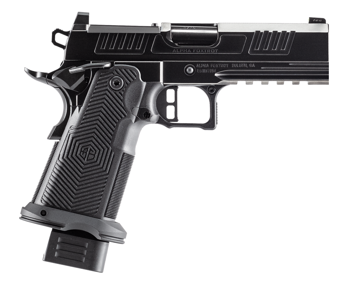 Alpha Foxtrot AF1911 Romulus 9mm Luger 4.25" 20+1 Semi-Auto Pistol - Black DLC