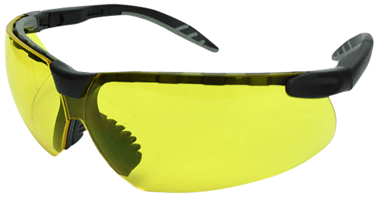 Radians CSB10541CS Ballistic Shooting Glasses Amber Lens Black Frame - Telescoping Temples