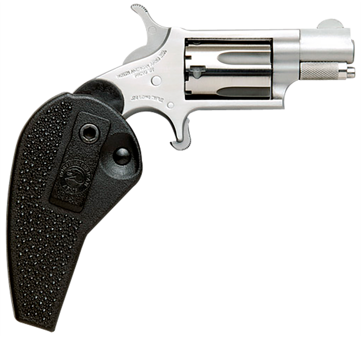 North American Arms 22MSHG Mini-Revolver 22 WMR 1.13" 5-Shot Compact SAO Stainless Revolver - Black Synthetic Holster Grip