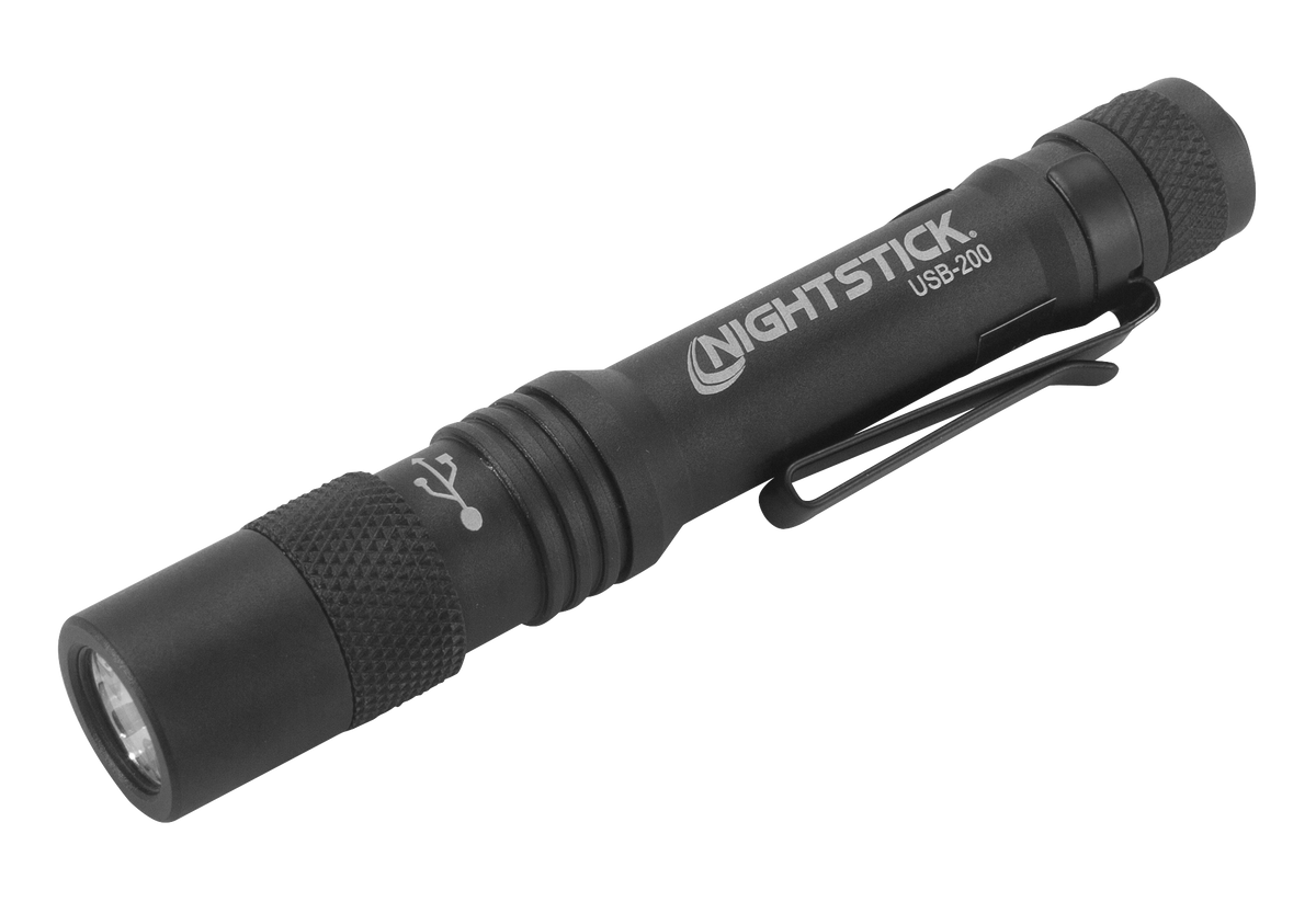 Bayco Nightstick USB-200 USB-C Rechargeable Penlight 300 Lumens White LED Black Anodized