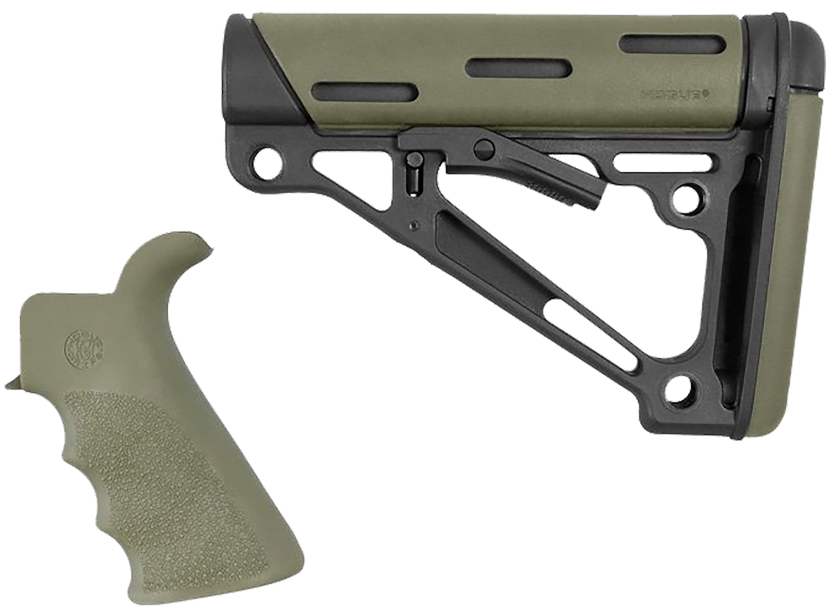Hogue 15256 AR-15/M16 OverMolded Collapsible Buttstock & Pistol Grip Kit OD Green