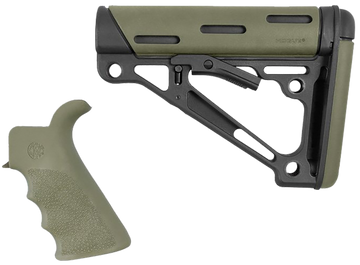 Hogue 15256 AR-15/M16 OverMolded Collapsible Buttstock & Pistol Grip Kit OD Green