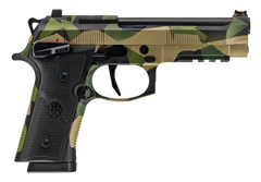 Beretta 92XI SAO 9mm Luger 4.7" 18+1 Semi-Auto Pistol - Splinter Camo Cerakote