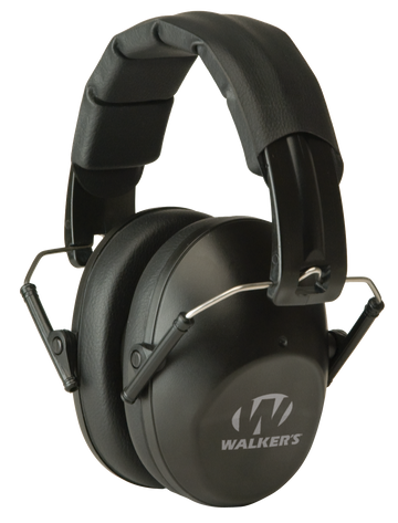 Walker's Game Ear Pro Low Profile Folding Passive Muff 22 dB Over the Head Black