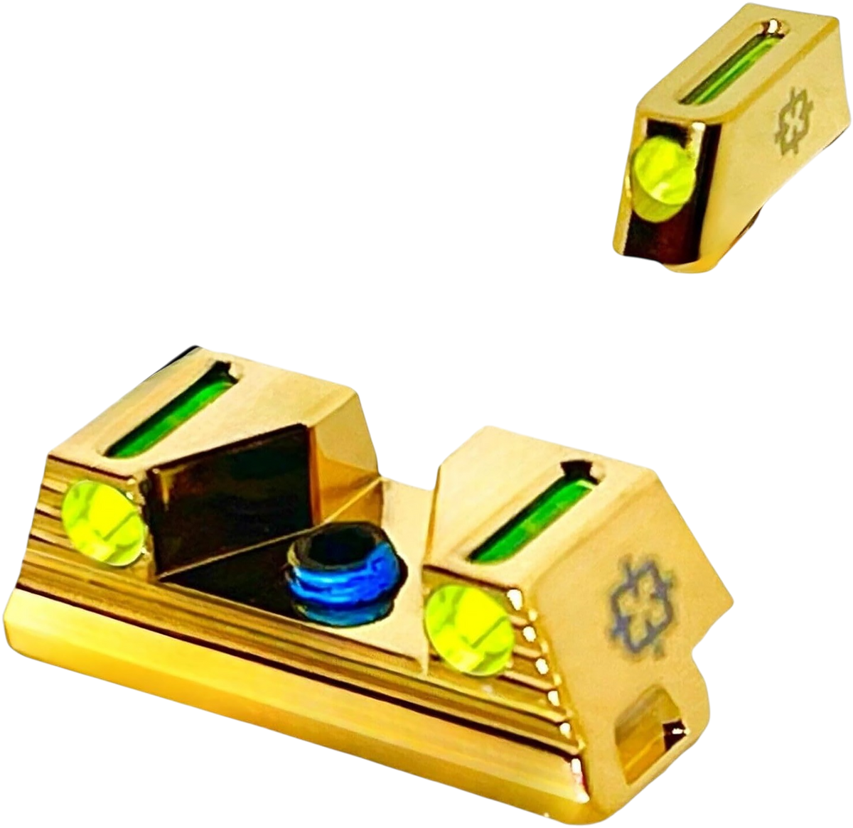 Cross Armory CRGSS-GD Standard 3 Point Fiber Sight Green/Green Gold Frame Fits Glock