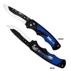 AccuSharp 743C Replaceable Blade Razor 3.50" Folding Plain Stainless Steel Blade - Royal Blue Aluminum Handle