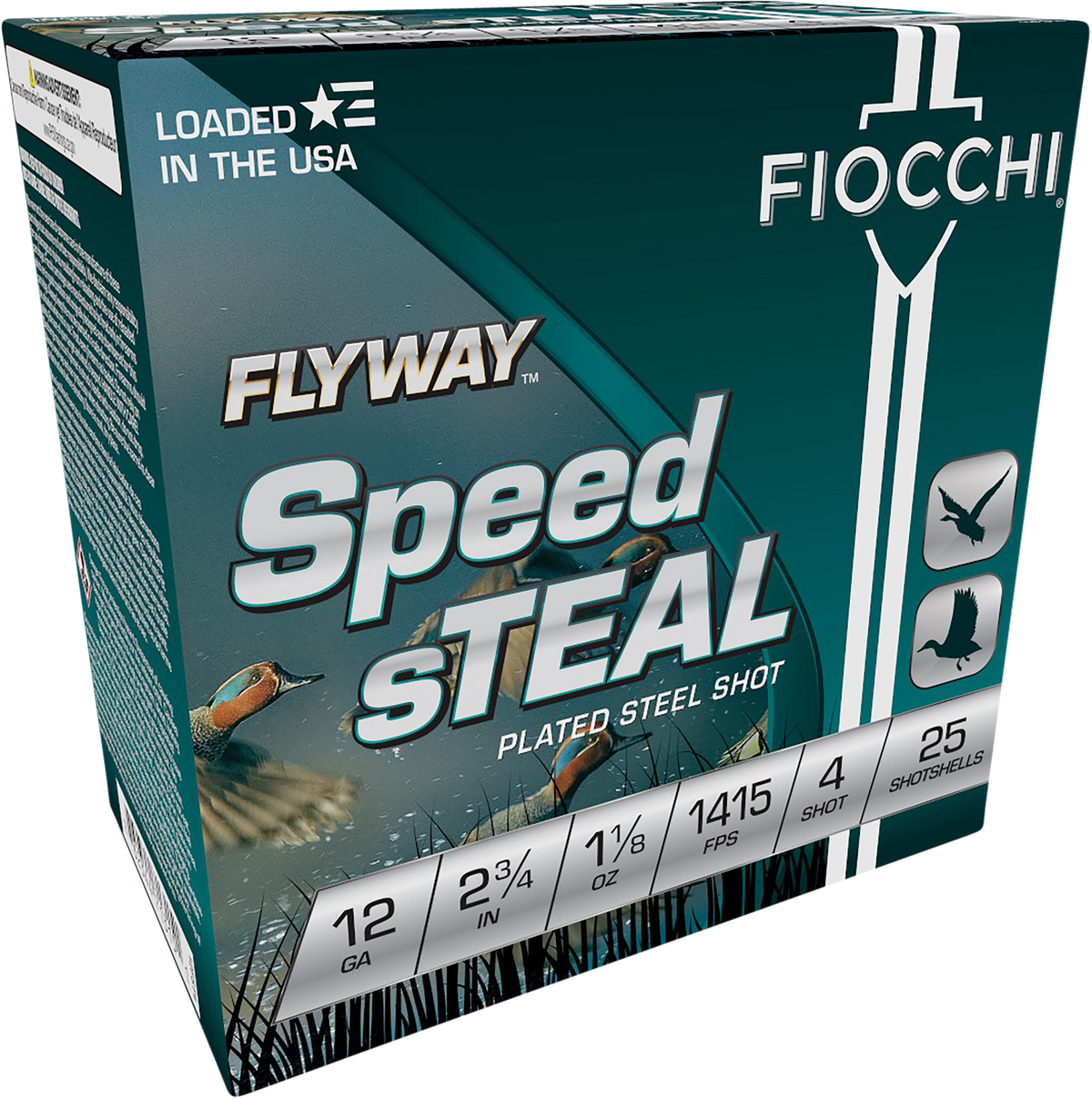 Fiocchi Flyway Speed Steel 12 Gauge 2.75" 1 1/8 oz #4 Shot 25 Rd - Box or Case
