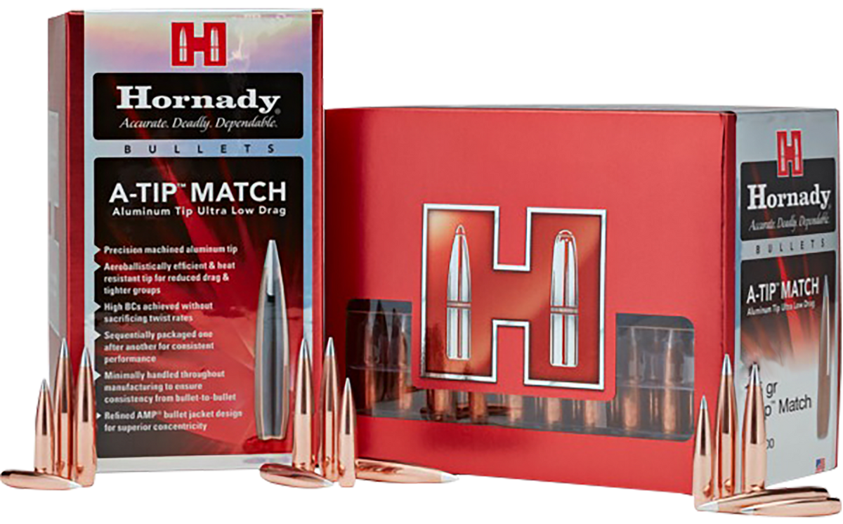 Hornady A-Tip Match 25 Cal .257 138gr Reloading Bullets - 100/Box