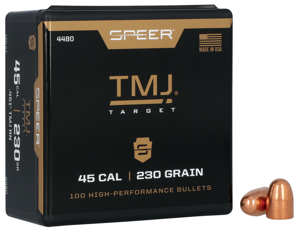 Speer Ammo 4480 TMJ 45 Cal .451 230gr Total Metal Jacket Reloading Bullets - 100/Box