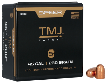 Speer Ammo 4480 TMJ 45 Cal .451 230gr Total Metal Jacket Reloading Bullets - 100/Box