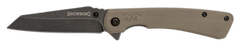 Browning Branded Rock EDC 3" Folding Wharncliffe Plain Black Stonewashed FDE G10