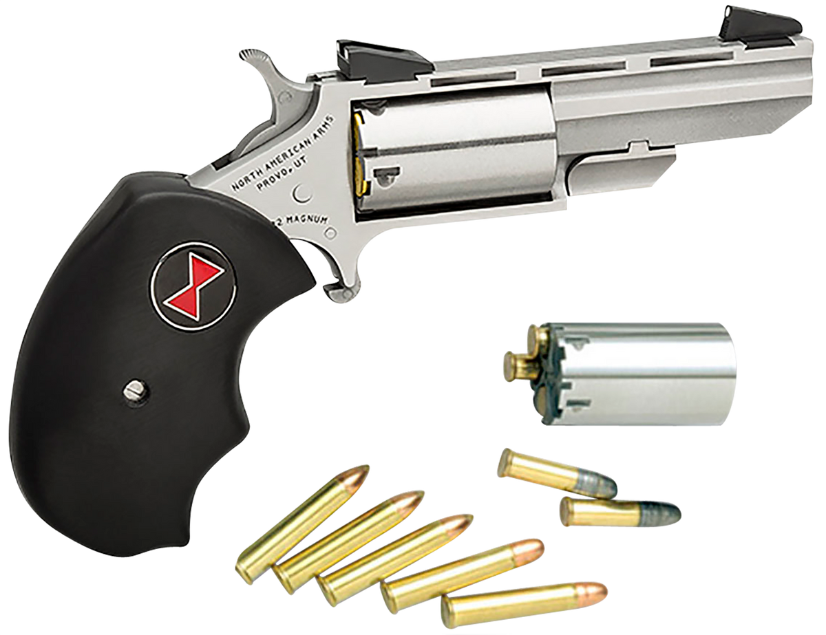NAA Black Widow 22 LR/22 WMR 2" 5-Shot SAO Mini-Revolver