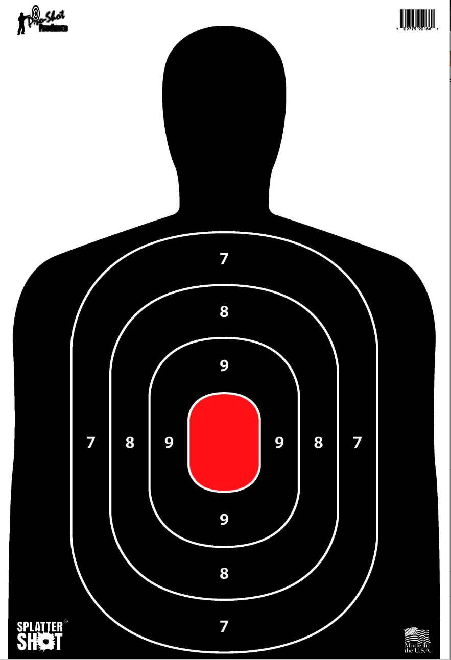 Pro-Shot SplatterShot 12" x 18" Hanging Silhouette Paper Target Black/Red 8 Pack
