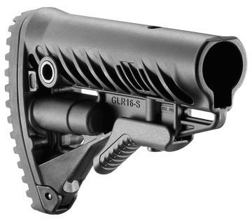 FAB Defense GLR-16 Buttstock Anti-Rattle Storage Compartment Black Polymer for AR-15/M16/M4