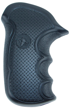 Pachmayr 02475 Diamond Pro Grip Diamond Checkering Black Rubber with Finger Grooves for Taurus Compact Public Defender with Polymer Frame