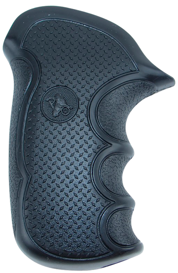 Pachmayr 02475 Diamond Pro Grip Diamond Checkering Black Rubber with Finger Grooves for Taurus Compact Public Defender with Polymer Frame