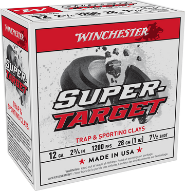 Winchester Ammo Super-Target Light Target 12 Gauge 2.75" 1 oz #7.5 Shot 25 Rd - Box or Case