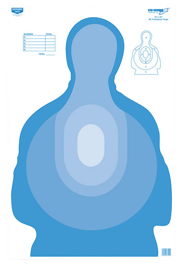 Birchwood Casey EZE-Scorer Silhouette Paper Target 23" x 35" 100 Per Pkg - BC Transitional Blue