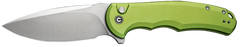 Civivi Knives Praxis 3.75" Folding Drop Point Plain Satin Nitro-V Steel - Lime Green Aluminum Handle