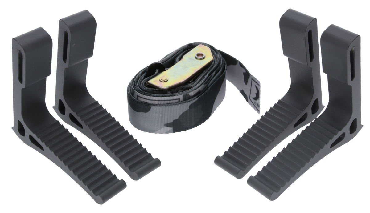 Hawk Monkey Bar Steps Black Aluminum 4-Pack with Strap