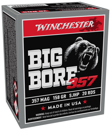 Winchester Ammo Big Bore 357 Mag 158gr Semi Jacketed Hollow Point 20 Rd - Box or Case