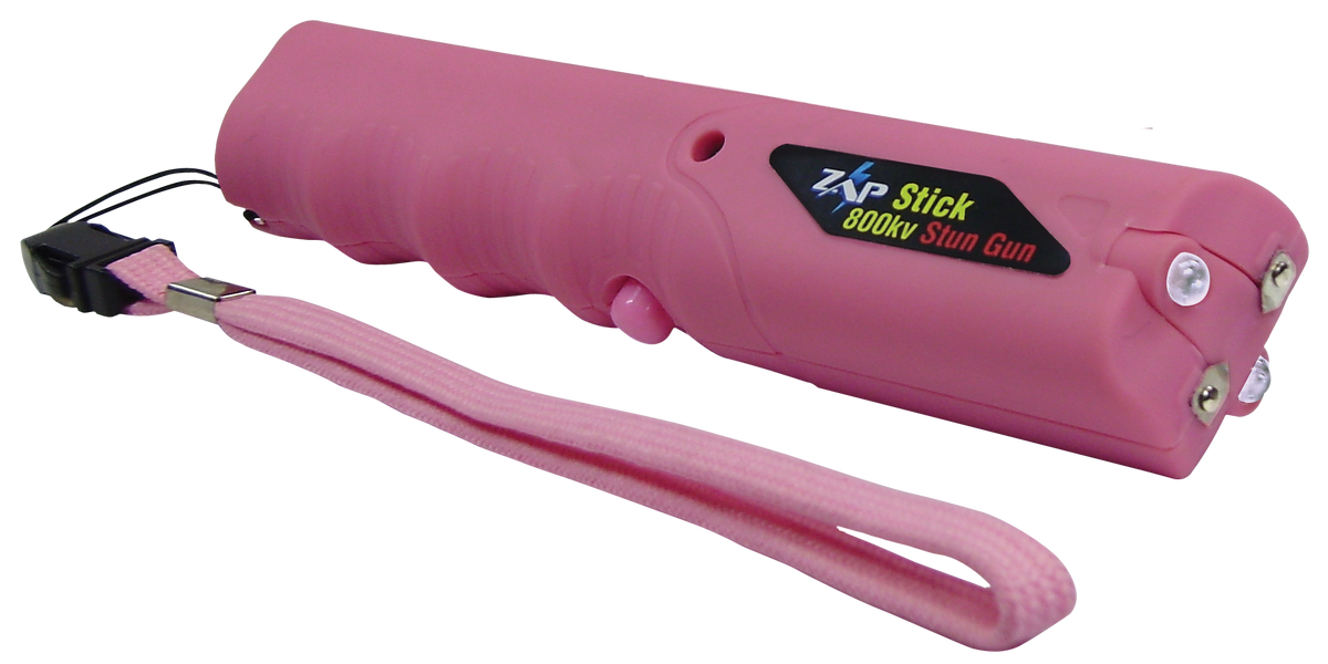 Zap Zap Stick Stun Gun/Flashlight 800,000 Volt Pink Plastic