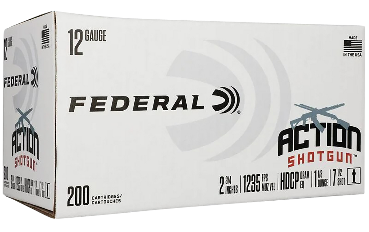 Federal Action Shotgun 12 Gauge 2.75" 1 1/8 oz #7.5 Shotshells - 200 Rd