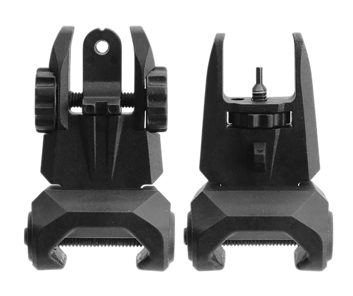 TacFire IS012B Front/Rear Same Plane / Low Profile Polymer Flip-Up Sight Set - Black
