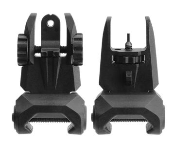 TacFire IS012B Front/Rear Same Plane / Low Profile Polymer Flip-Up Sight Set - Black