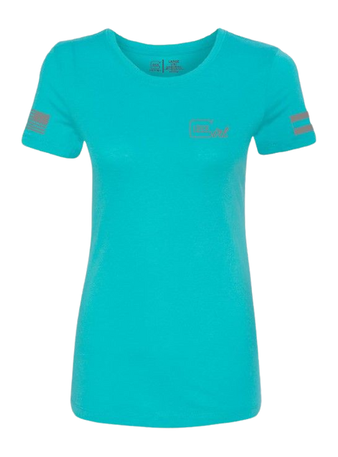 Glock Girl Flag Tee 2XL Teal Short-Sleeve T-Shirt